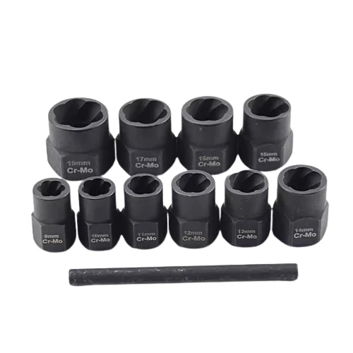 11pcs Twist Socket Set Damaged Lug Nut Lock Remover Extractor Tool 9-19mm high quality